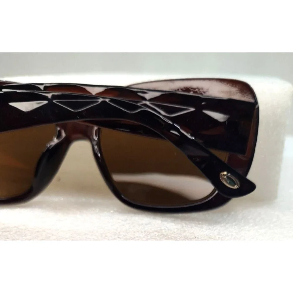 Vtg Oscar de la Renta Brown Oversized Sunglasses Rectangle Mod 1360 57-13-139